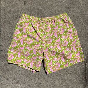 LILLY PULITZER Men’s Shrimp Preppy Pink Green Summer Beach Swim Trunks Size XL